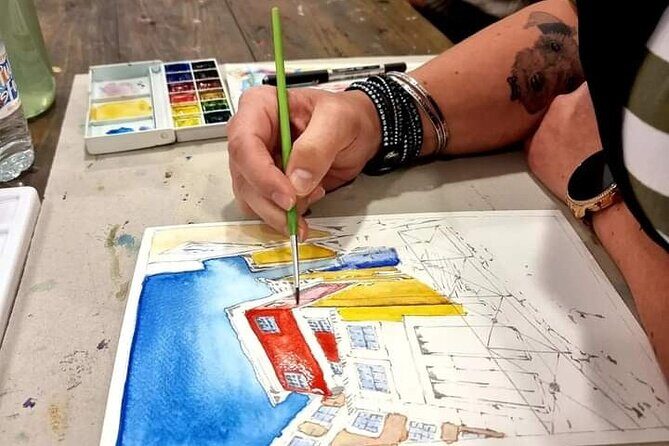 Create Watercolour With Hugo do Lago in Porto - Your Porto scene: template to finished watercolor keepsake